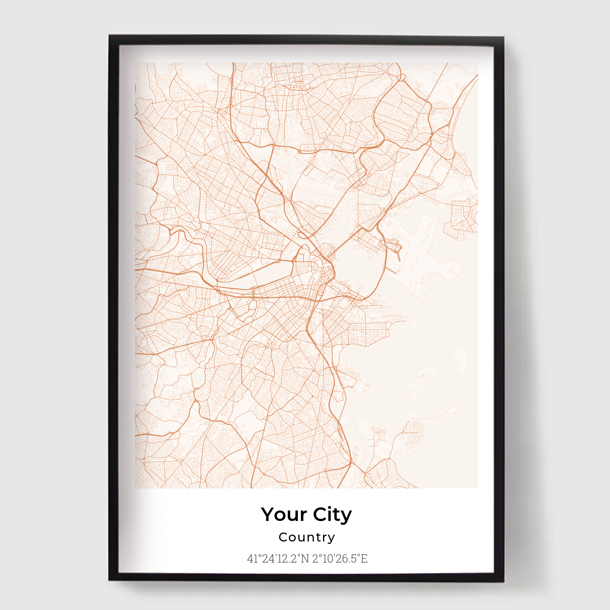 Kartenposter - Paris Straßen Illustration