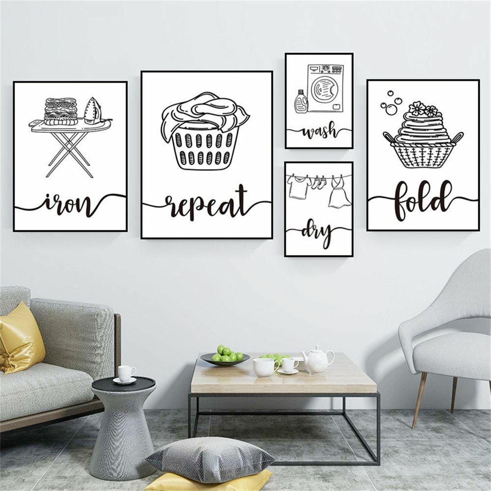Plakate -  Waschküche / 5er-Set
