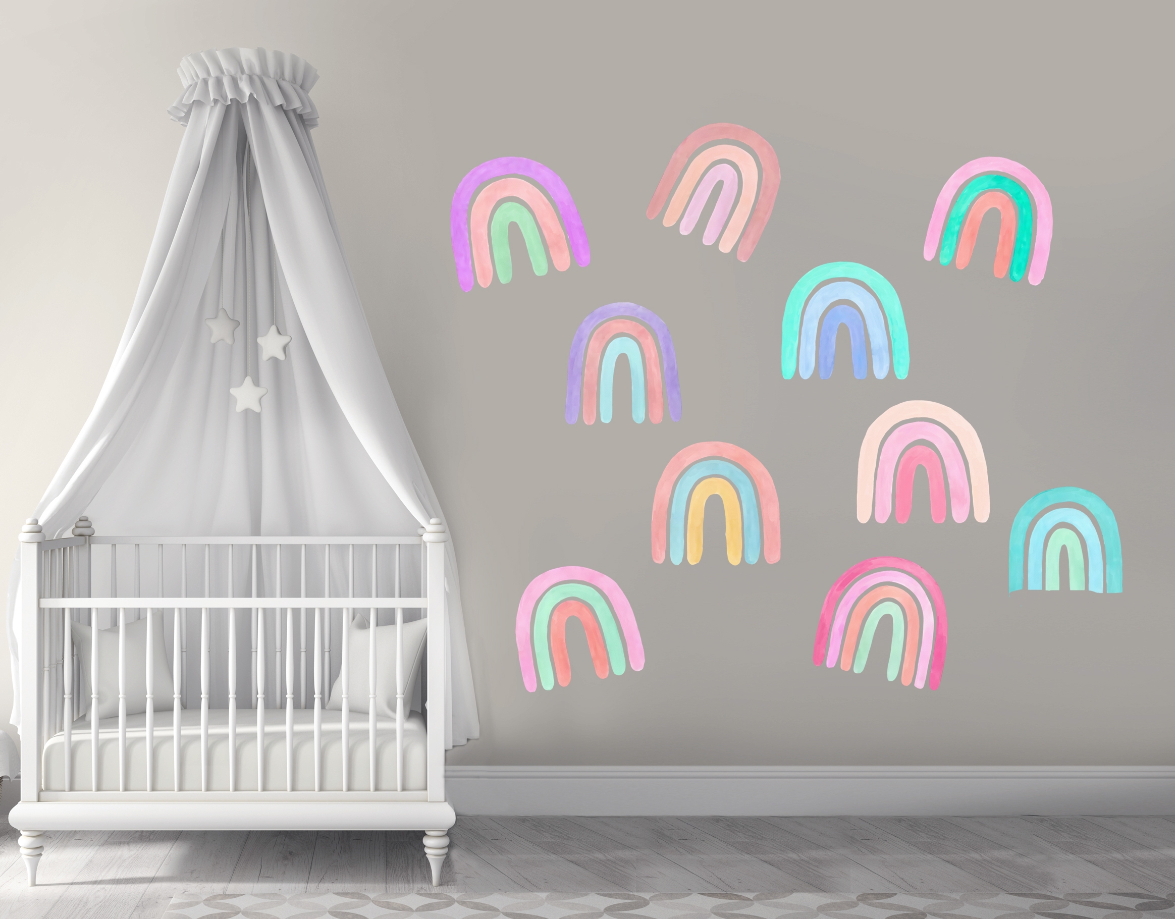 Wandtattoo - Bunte Regenbogen