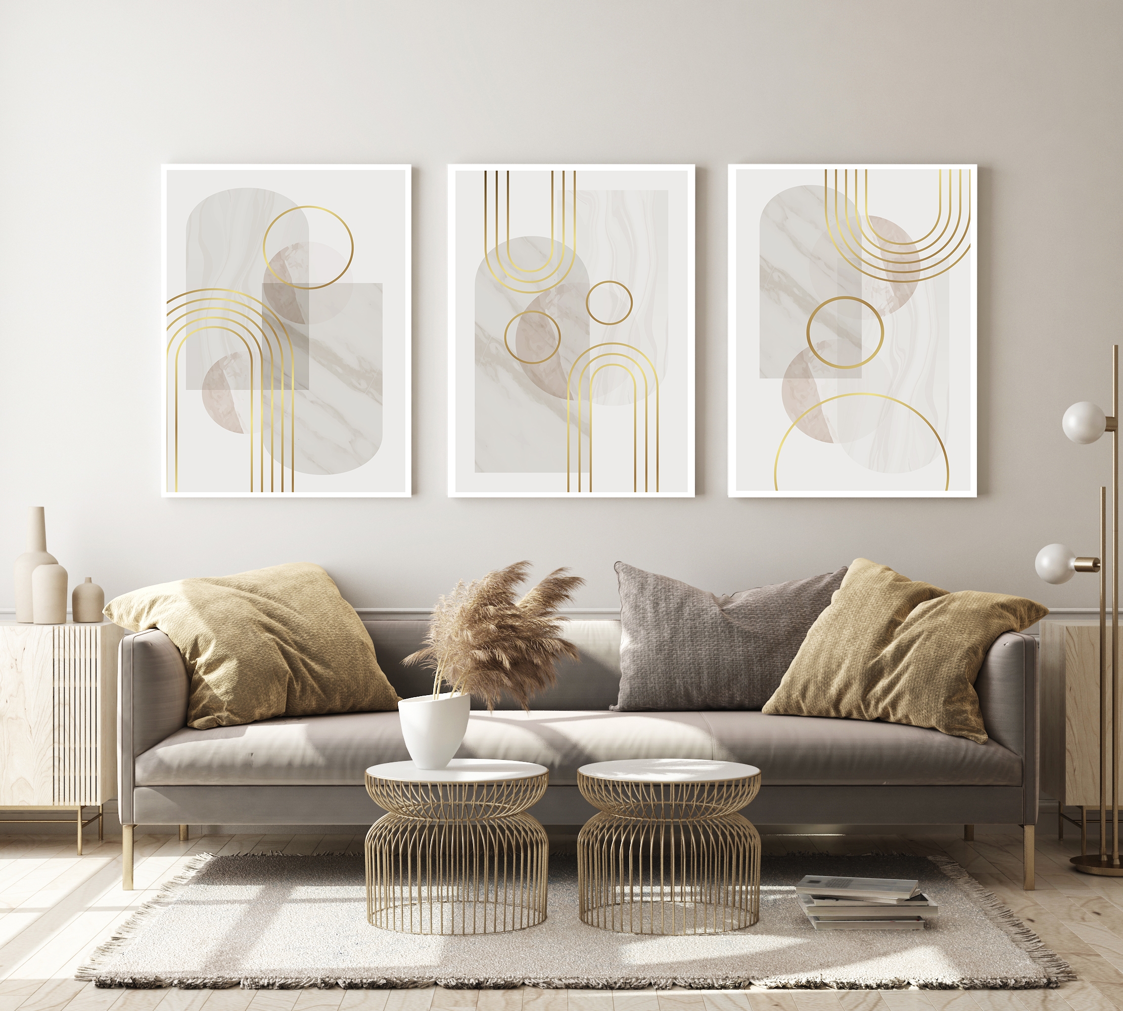 Plakate - Moderne Kunst / Muster #09 / 3er-Set