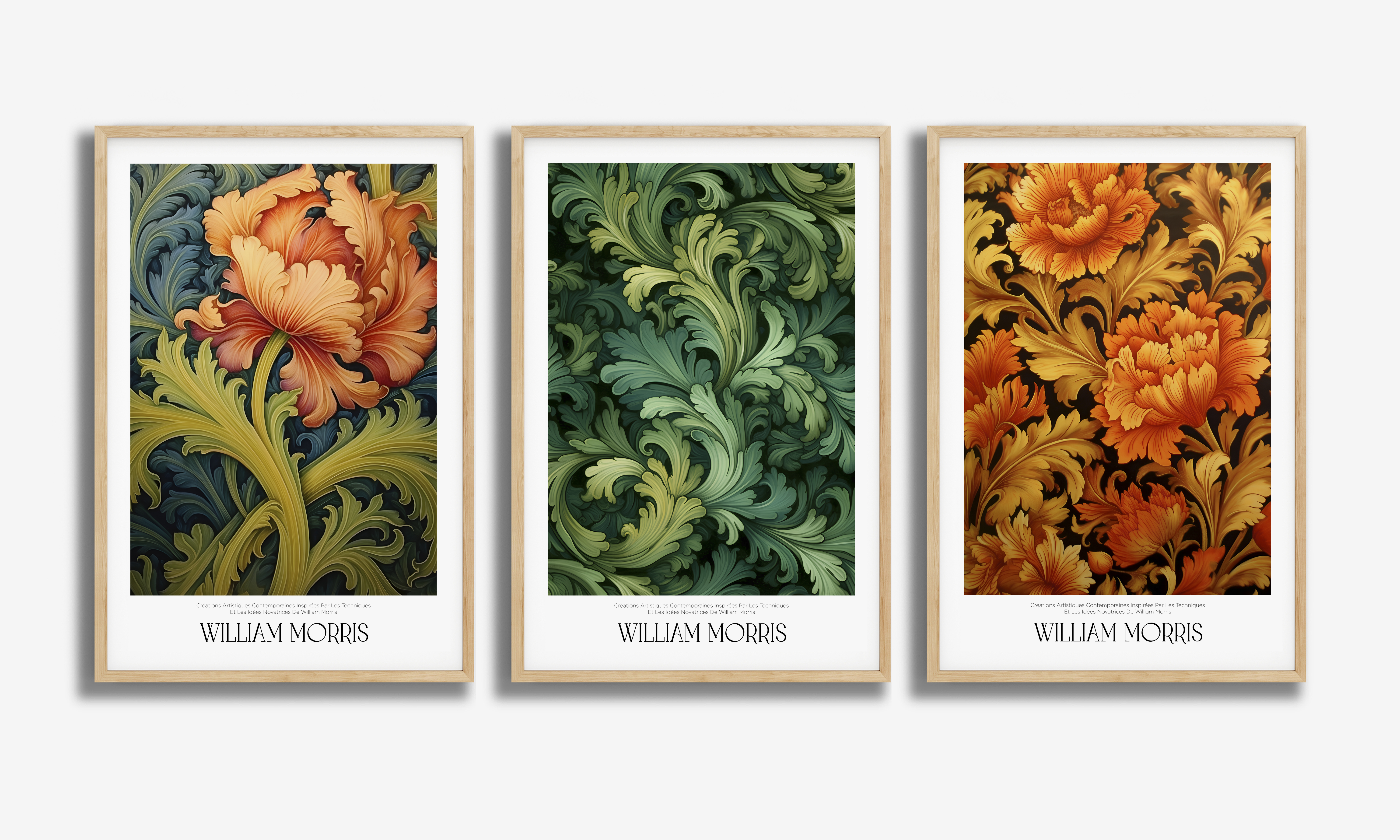 William Morris Blumen Poster - Set aus 3
