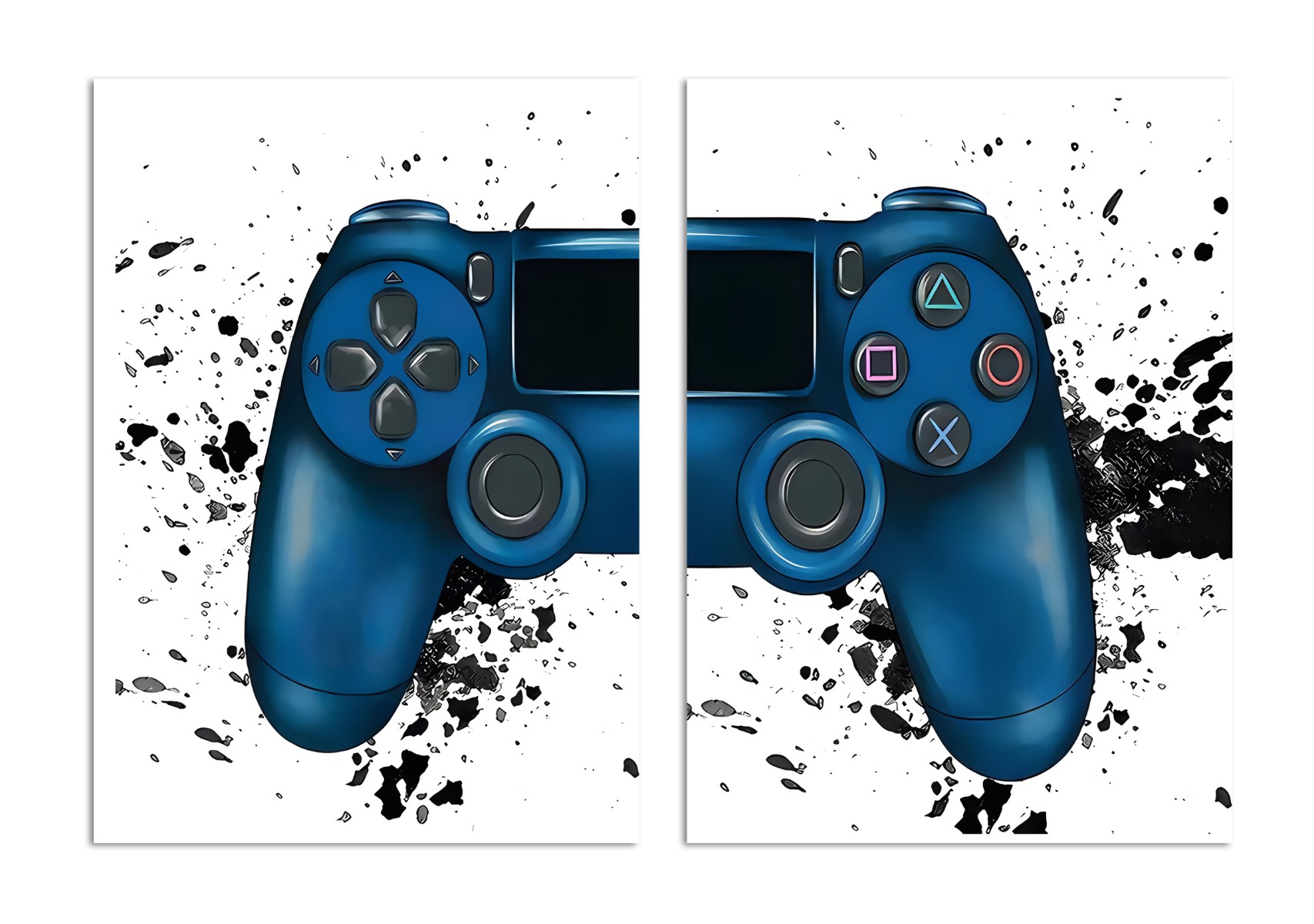 Plakate - Blauer Joystick/ 2er-Set