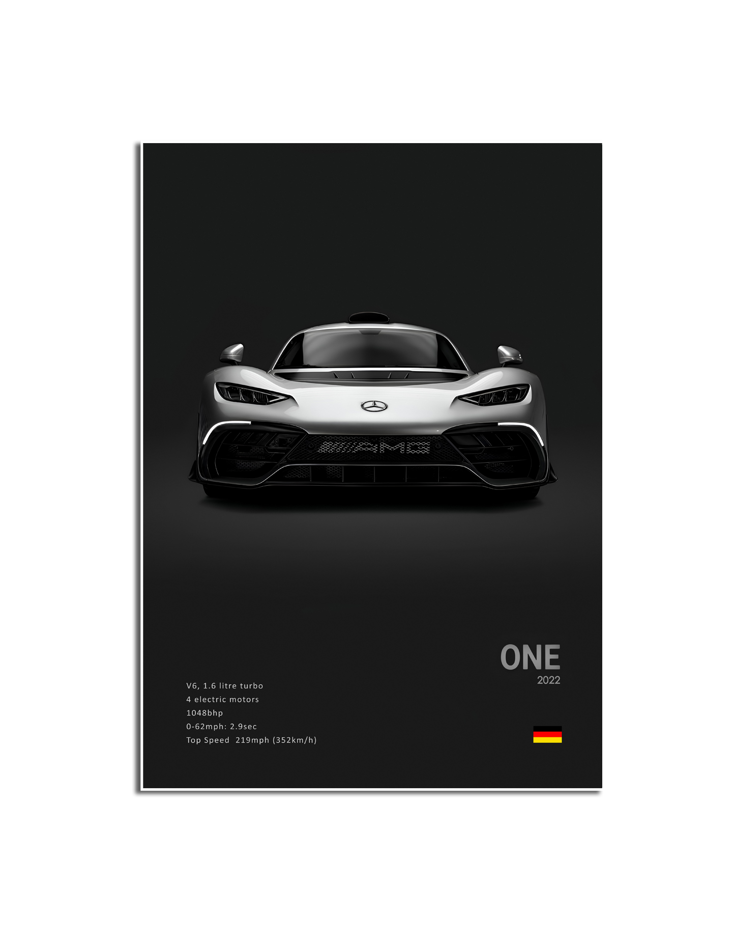 Plakat –  Luxus-Sportwagen in Schwarz und Weiß / ONE 2022 / 03