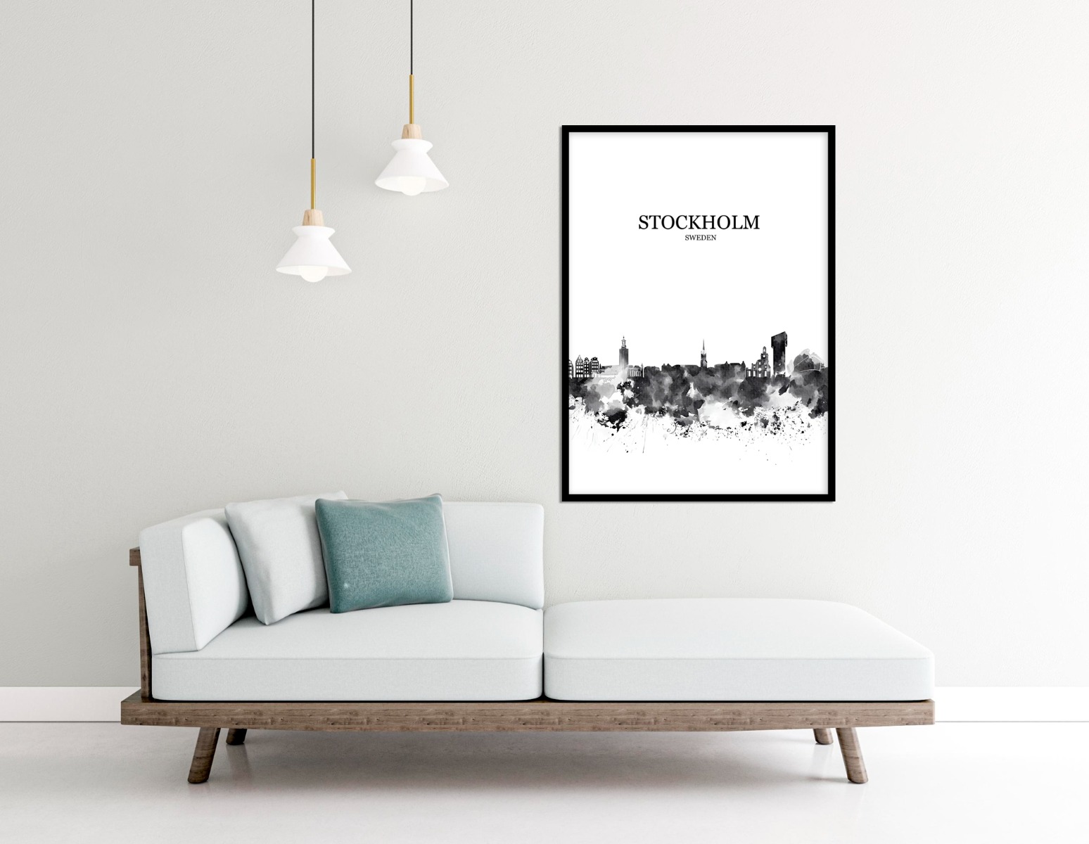 Poster - B&W Stockholm 1 / Flach verpackt