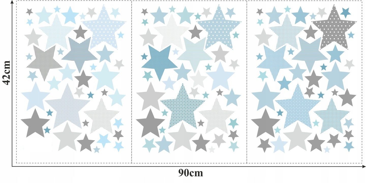 Wandtattoo - Sterne / Blau Muster