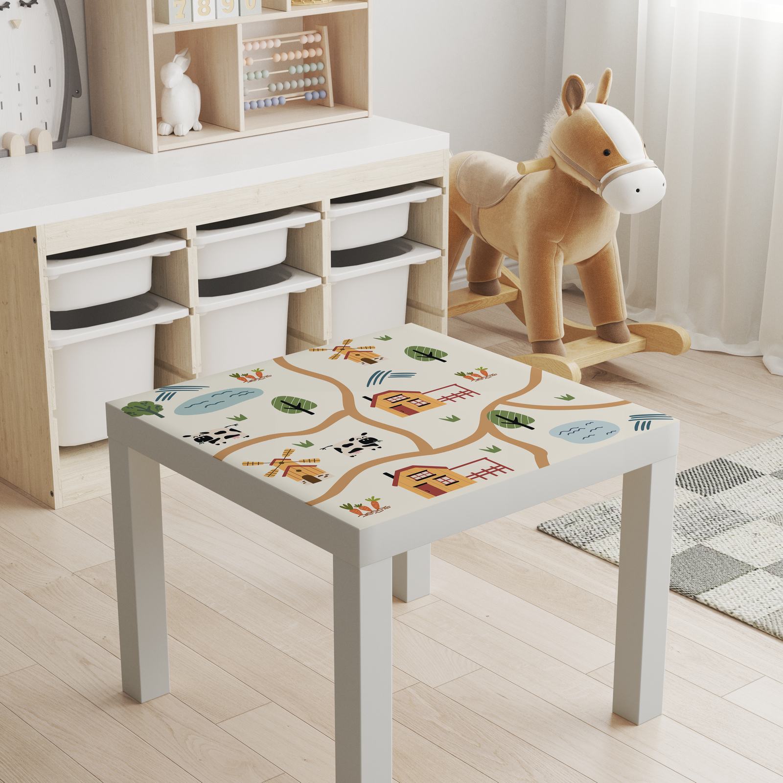 Selbstklebender Aufkleber – Lack Tischplatte Aufkleber / Bauernhof Design