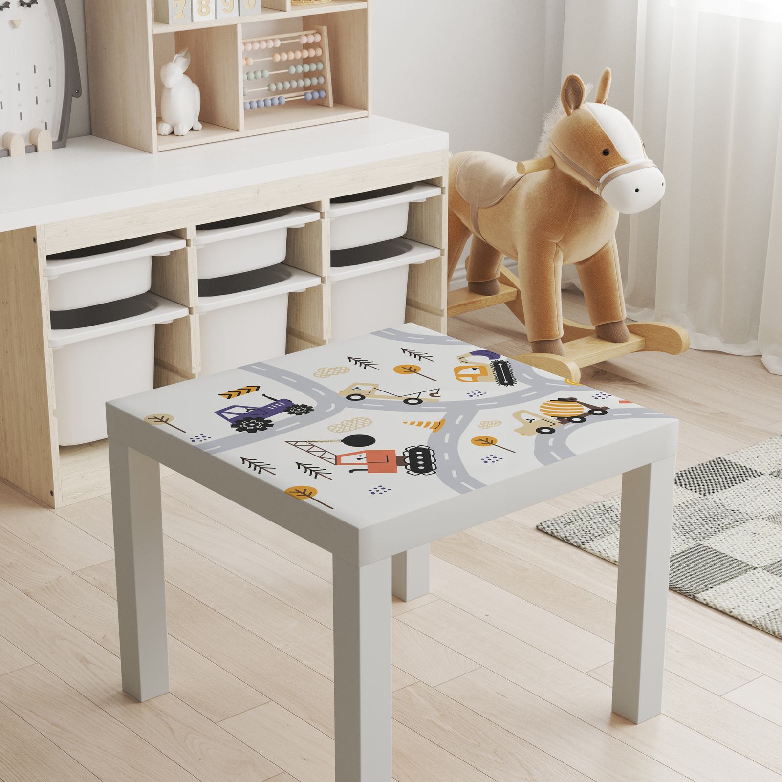 Selbstklebender Aufkleber – Lack Tischplattenaufkleber / Kinderbau