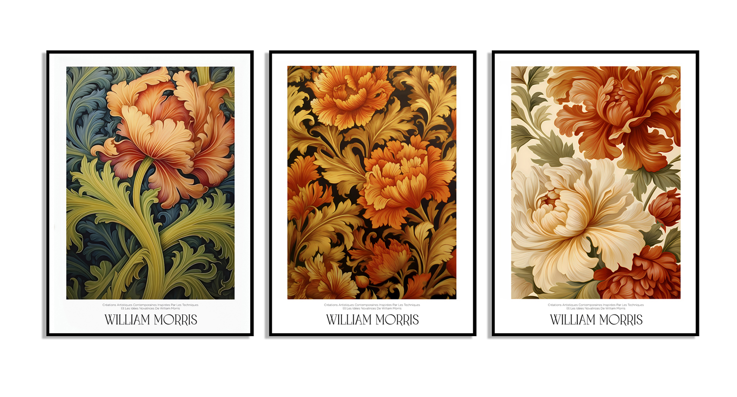 William Morris Poster Set aus 3