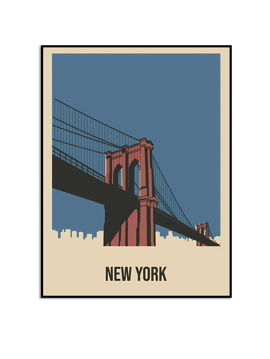 New York Brücke Wandposter