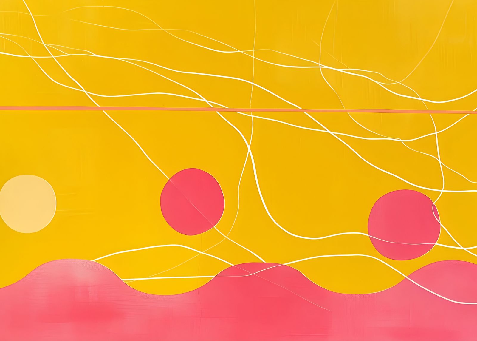 Poster - Abstrakt Gelb und Pink