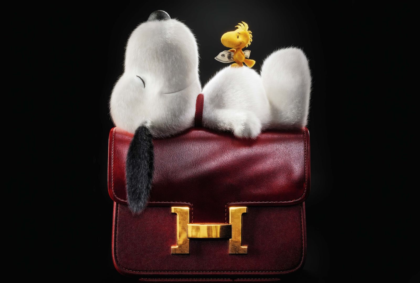 Poster - Snoopy auf Rotem Beutel