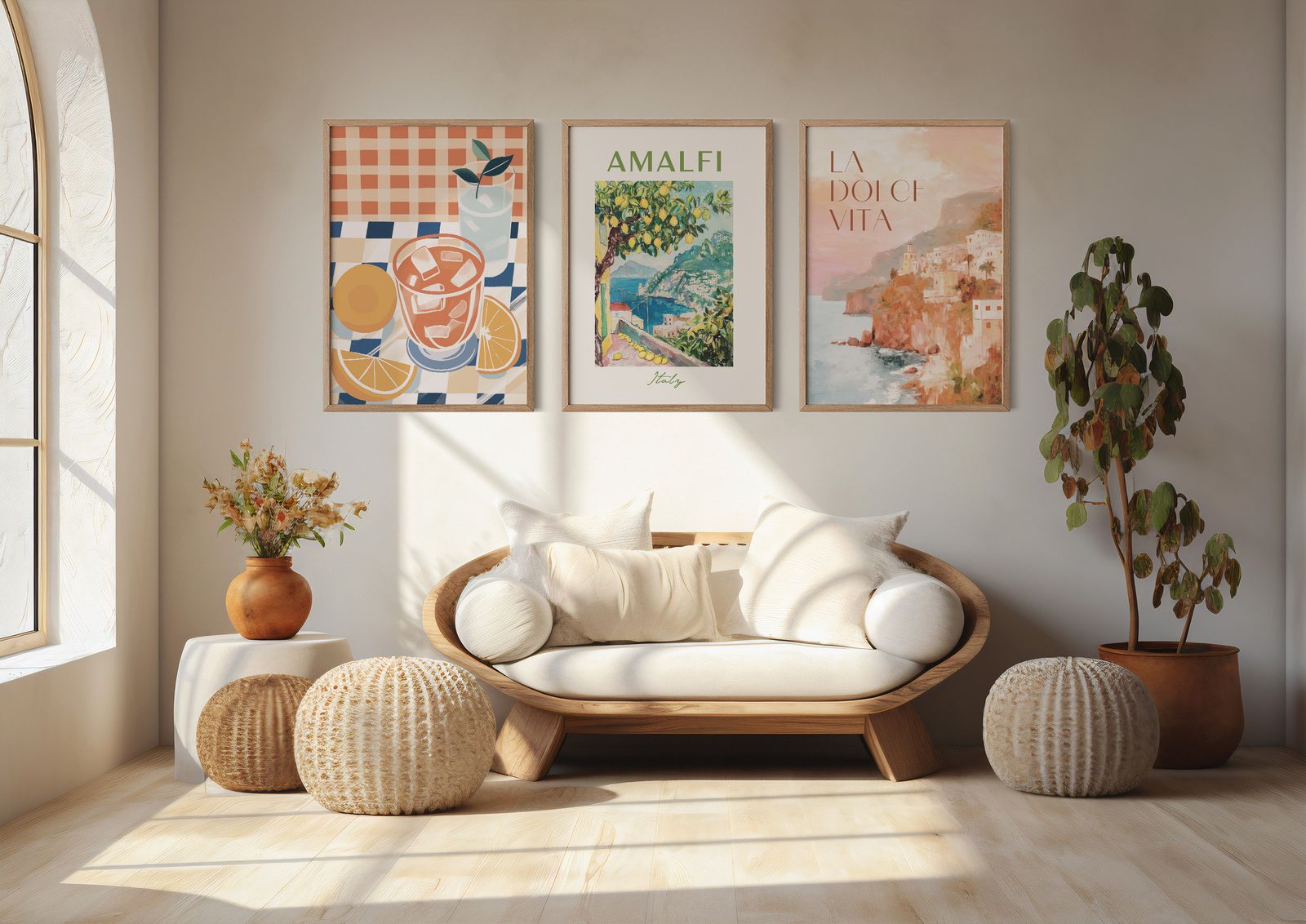 Poster - Amalfi Küstenstimmung / Set von 3