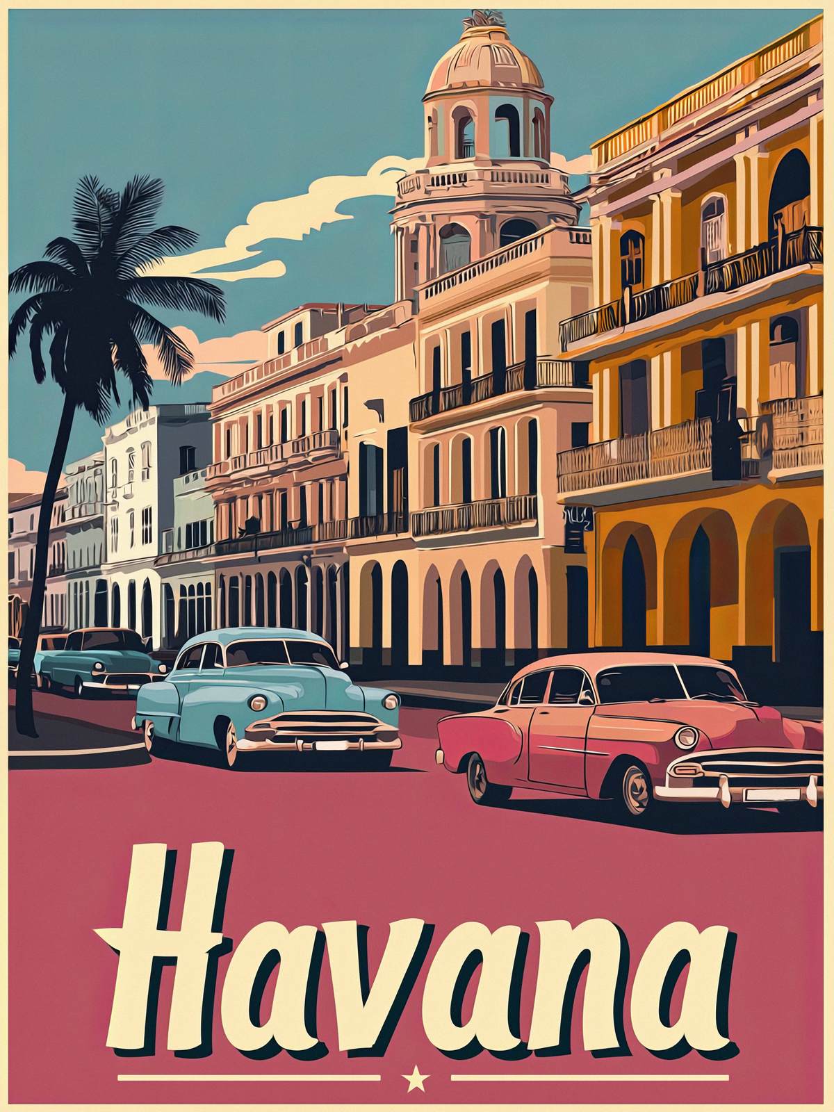 Poster - Havanna Stadtbild