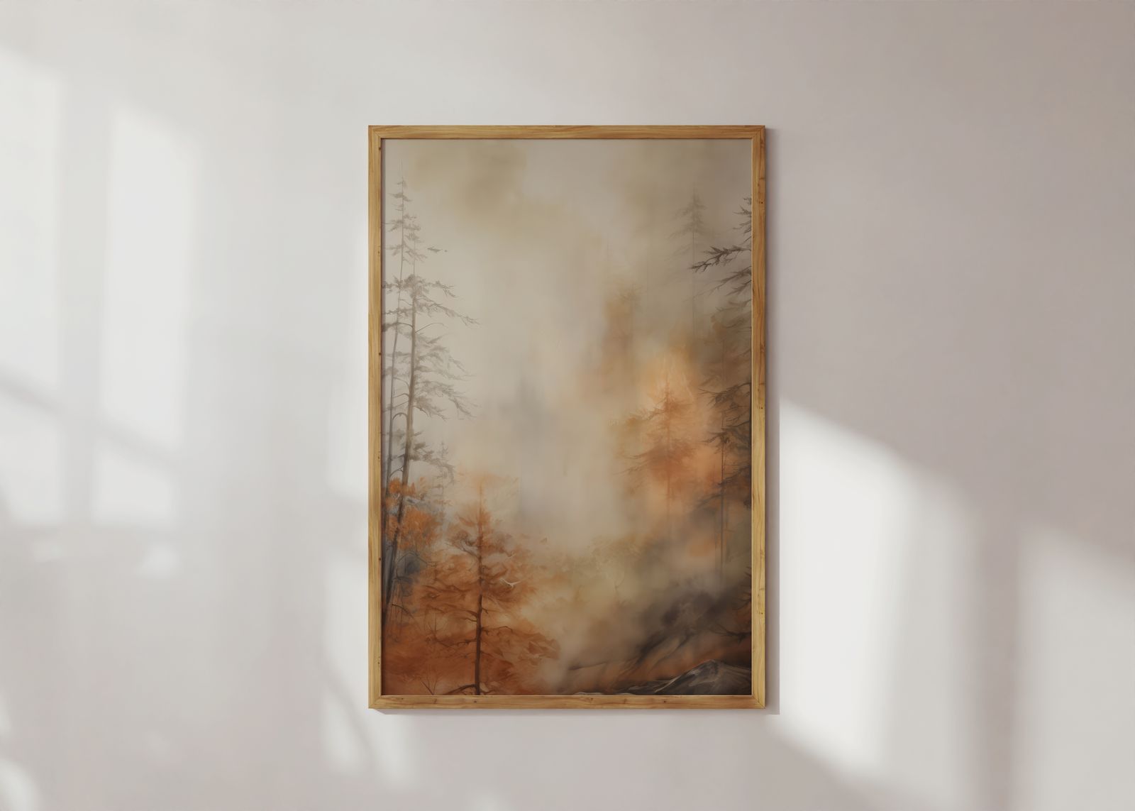 Poster - Nebeliger Herbstwald