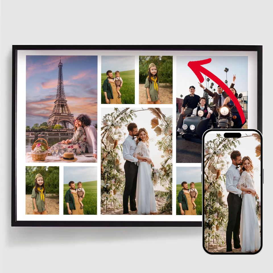 Personalisierte Poster - Laden Sie Ihre eigenen Bilder hoch - 9 Fotos Horizontal