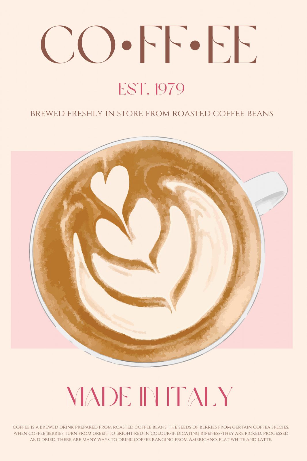 Poster - Kaffee Kunst Druck