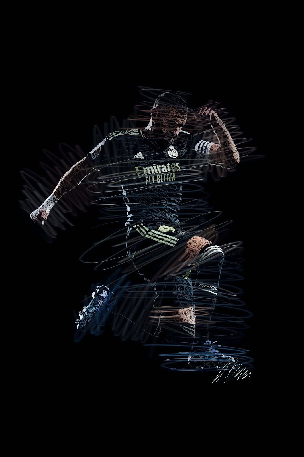 Poster - Fußballstar Abstrakt