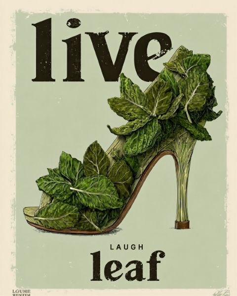 Poster - Blatt Schuh Design