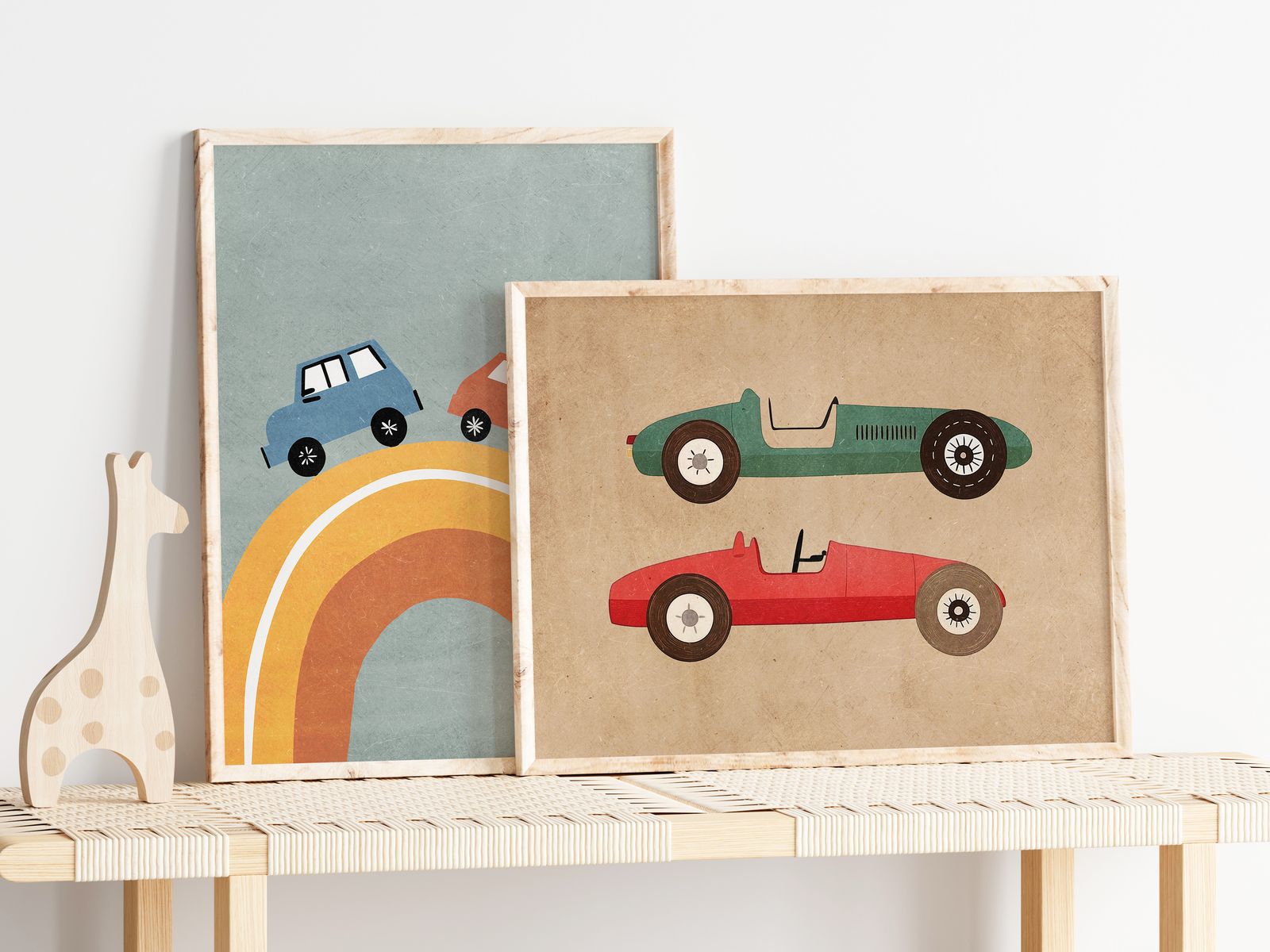 Poster - Farbige Autos / Set aus 2