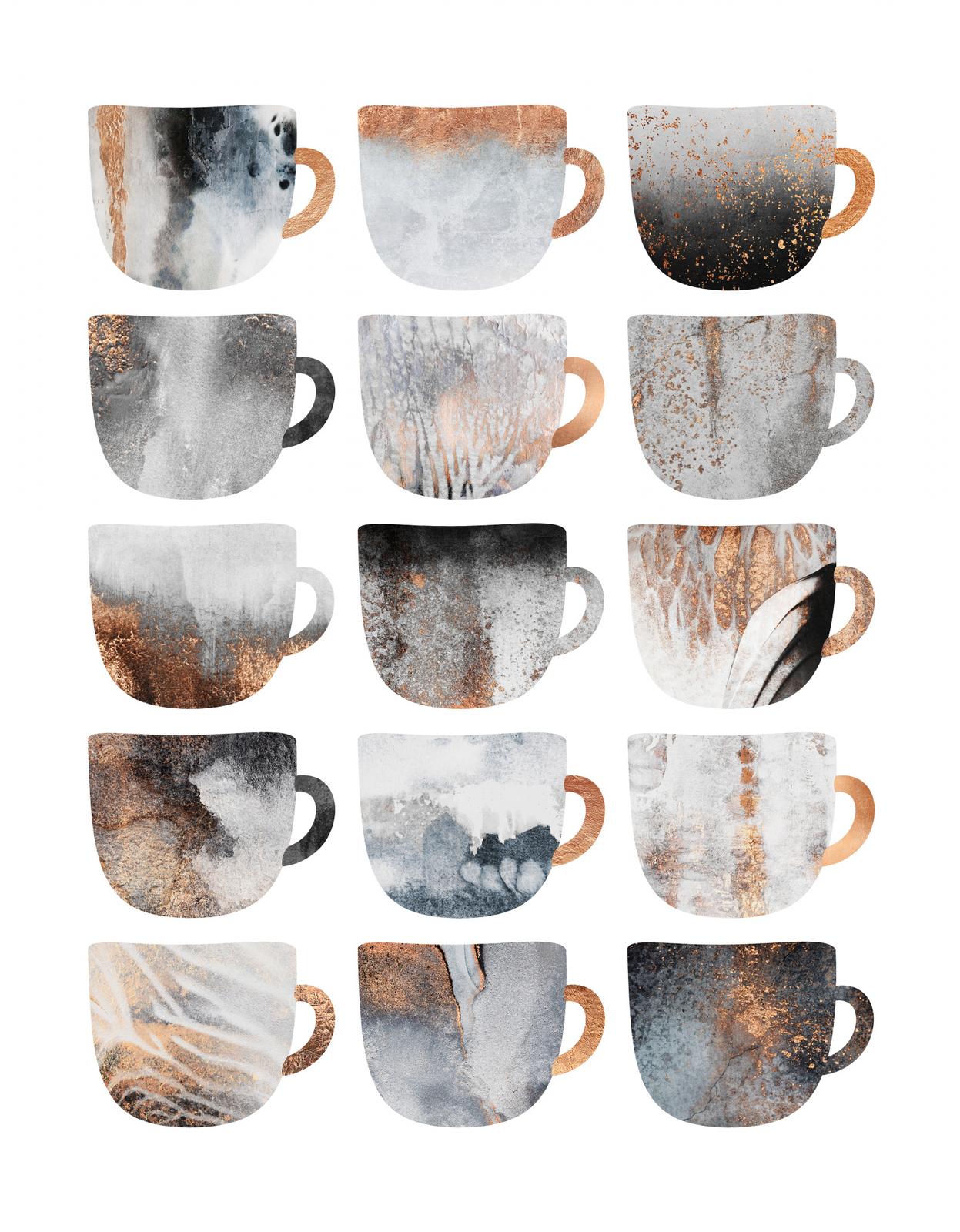 Poster - Abstrakte Kaffeetassen