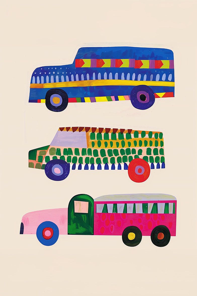 Poster - Bunte Autodesigns