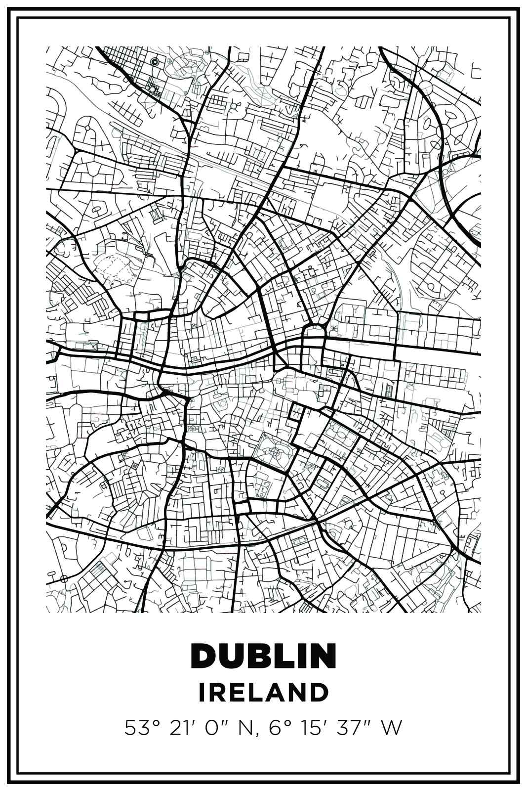 Dublin Stadtplan Poster