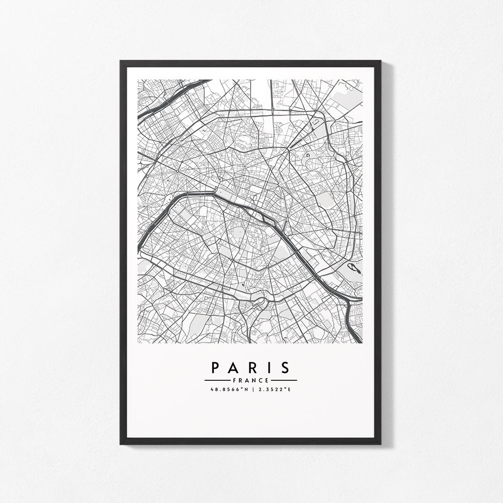 Poster - Stadtplan von Paris