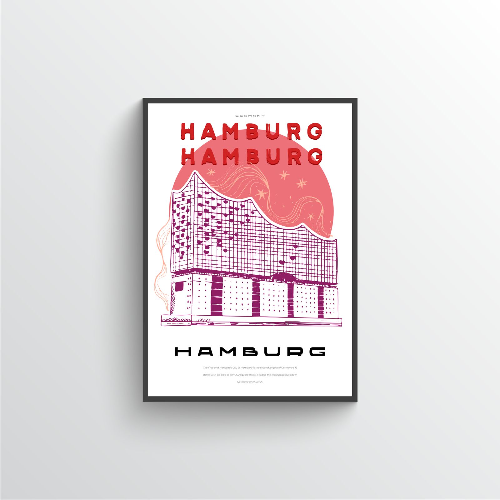 Hamburg Stadtillustration Poster