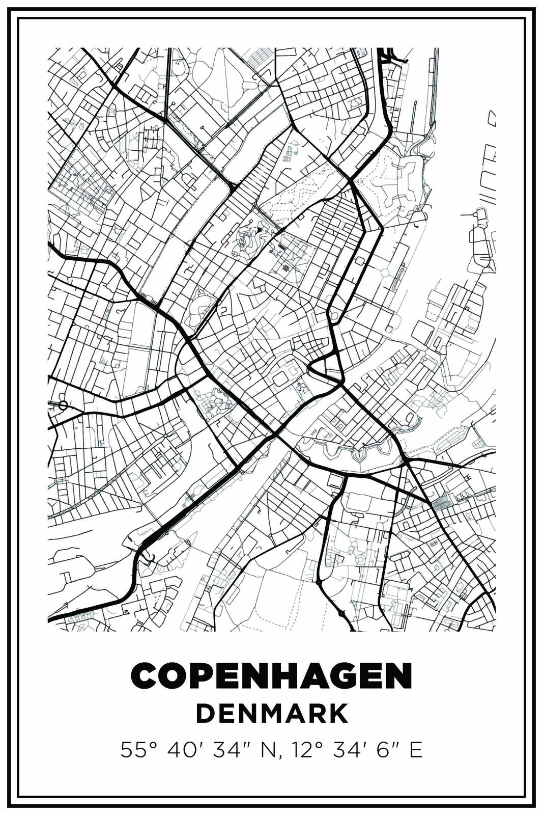 Kopenhagen Kartenposter
