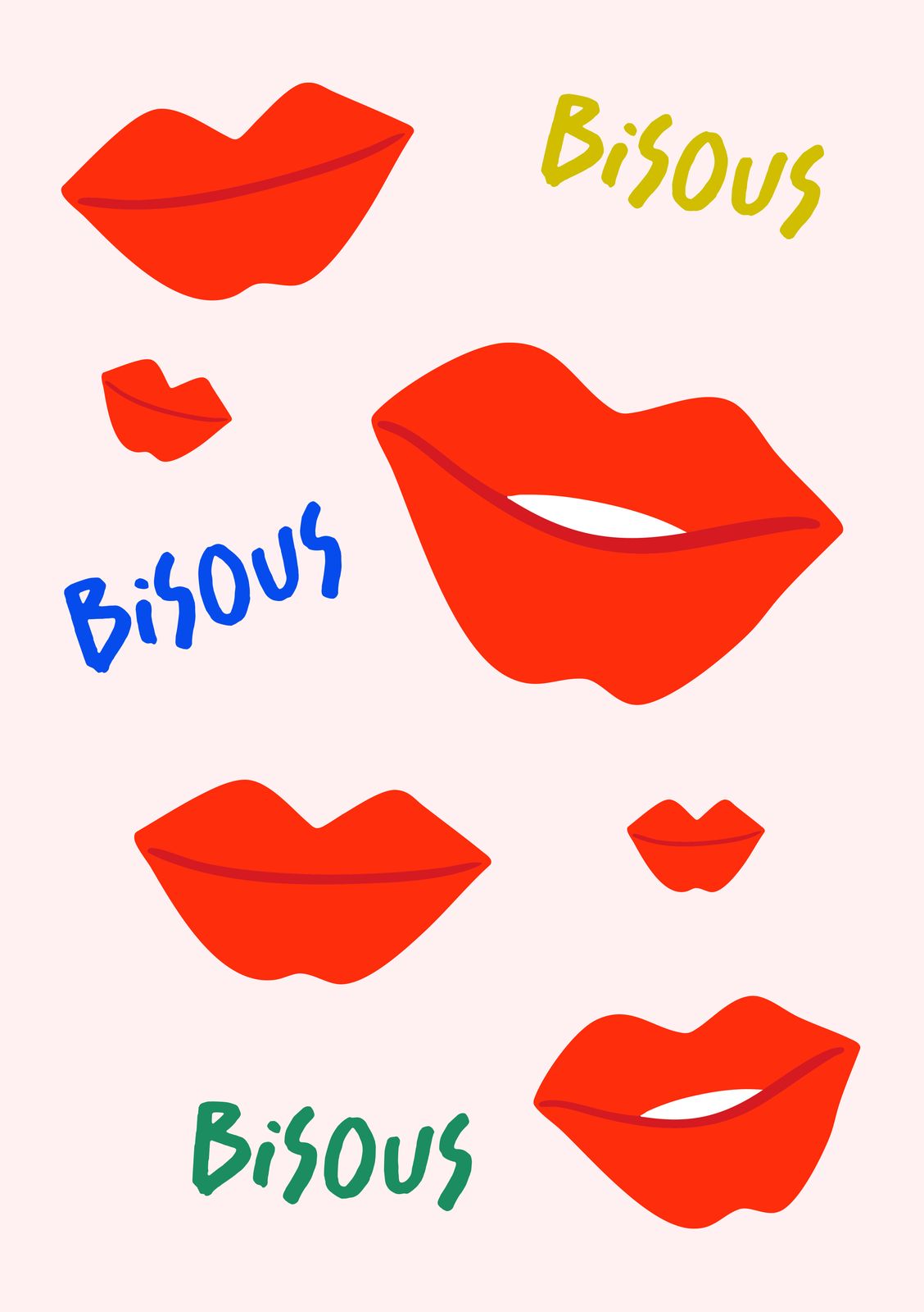 Poster - Bisous Lippen