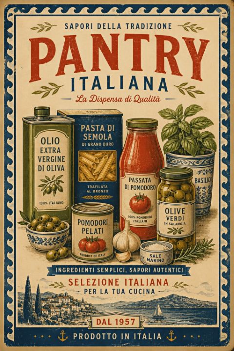 Poster - Italienische Speisekammer Vintage