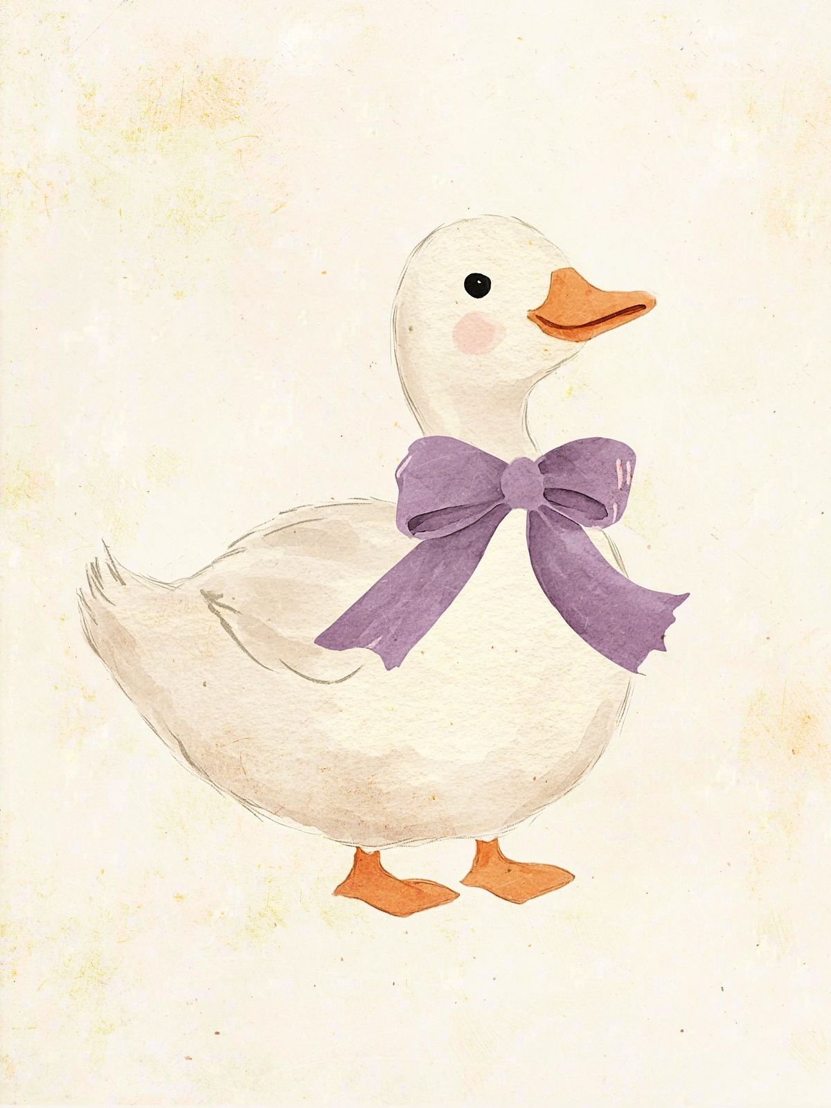 Poster - Ente mit Lila Schleife