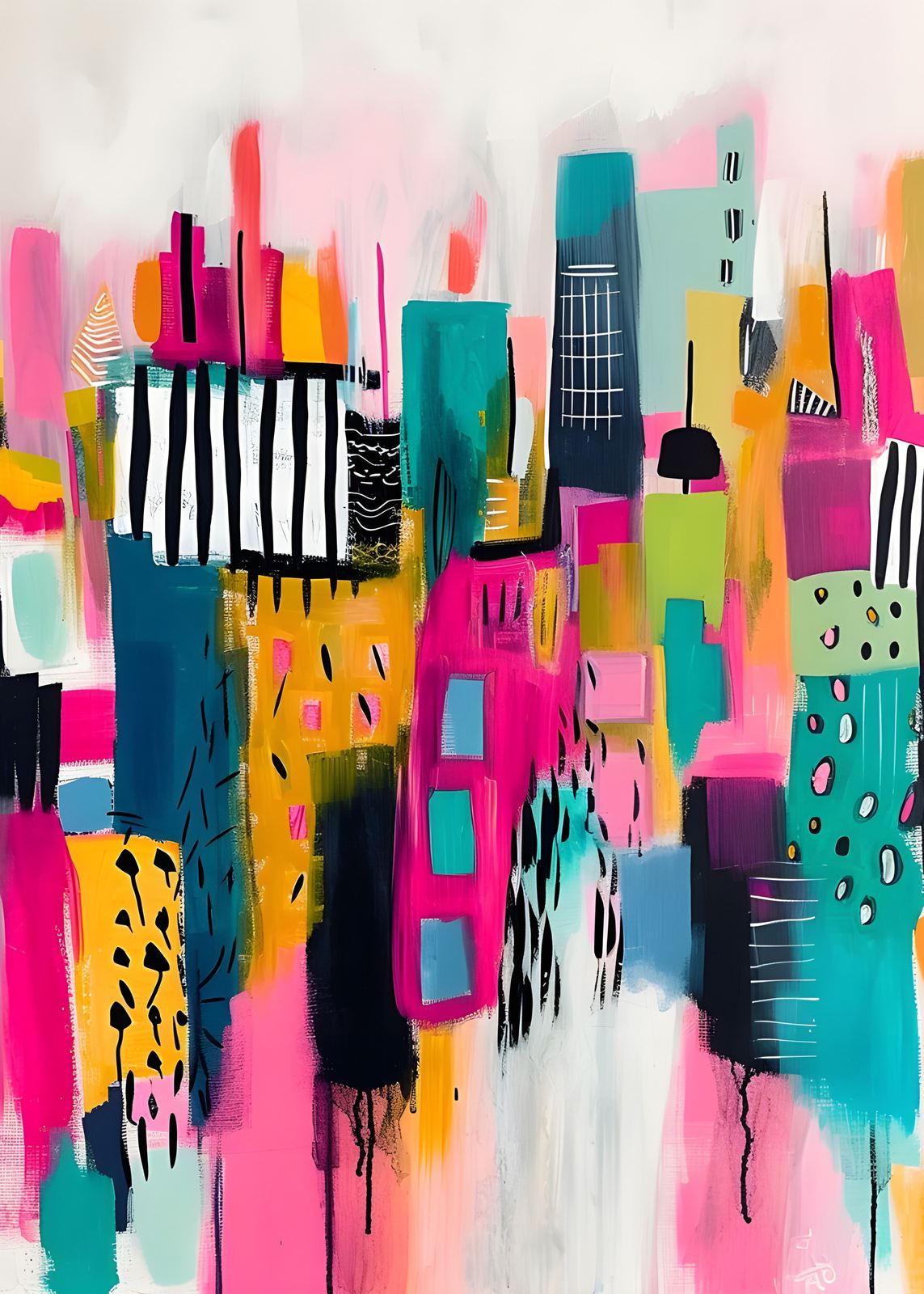 Poster - Abstrakte Stadtlandschaft