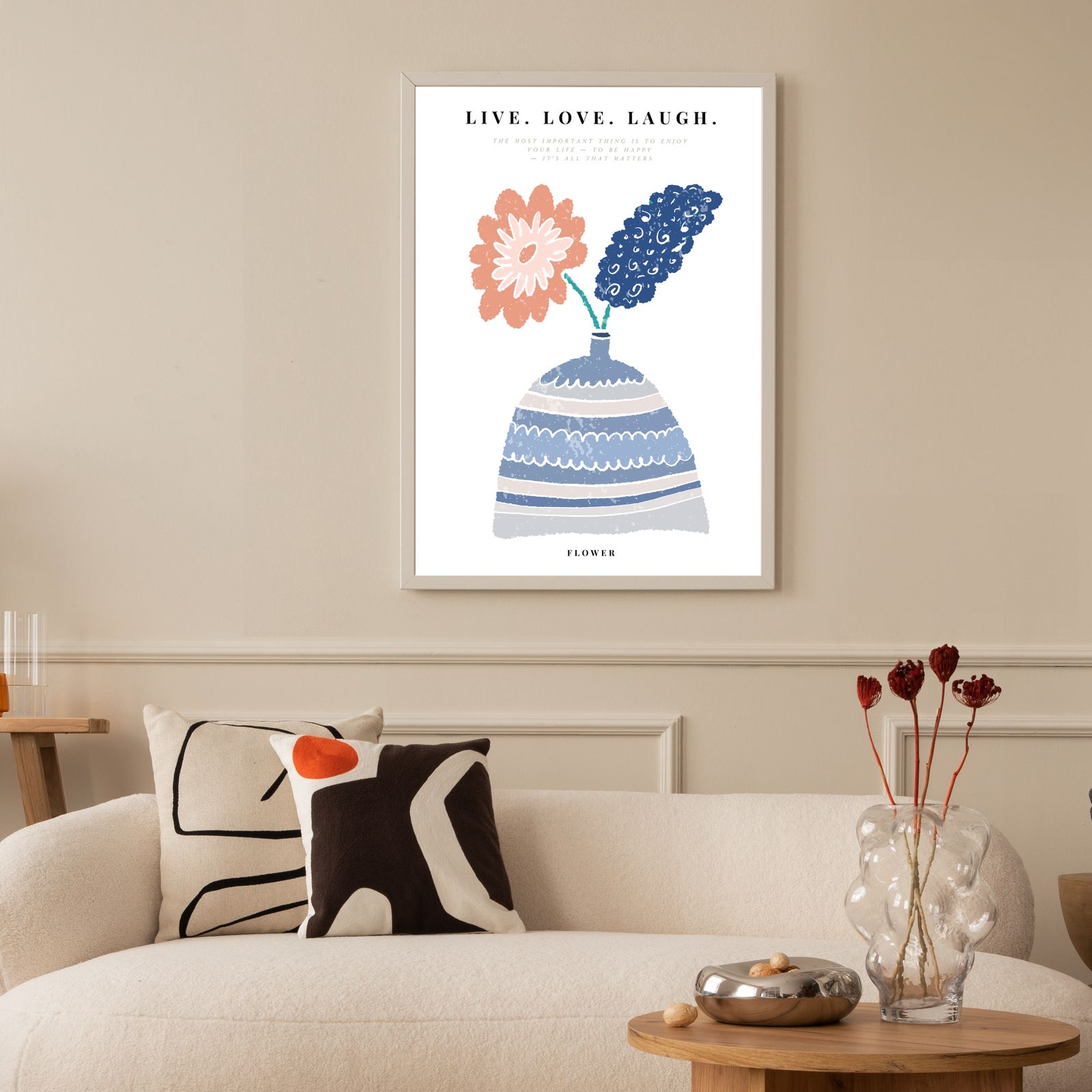 Live Love Laugh Wandposter