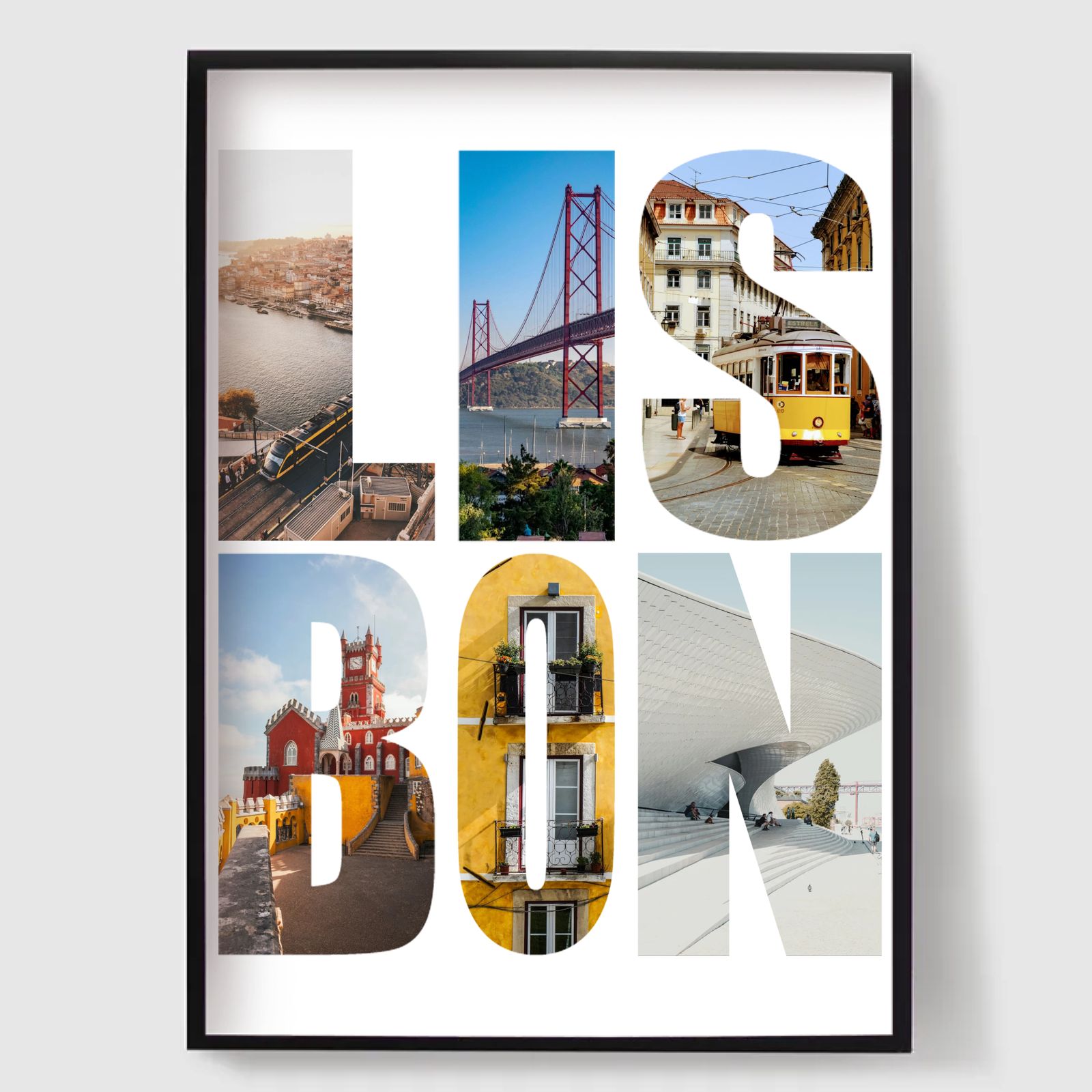 Personalisiertes Poster - Zielort Name Foto-Upload - Lissabon