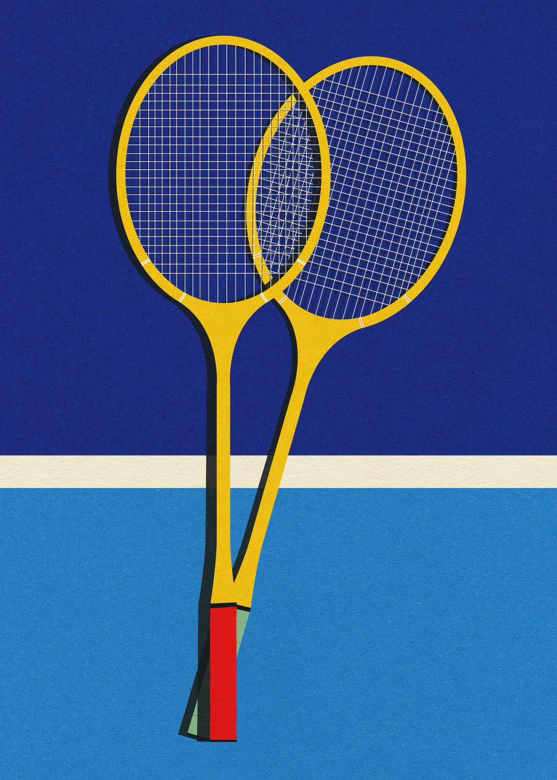 Poster - Tennisschläger