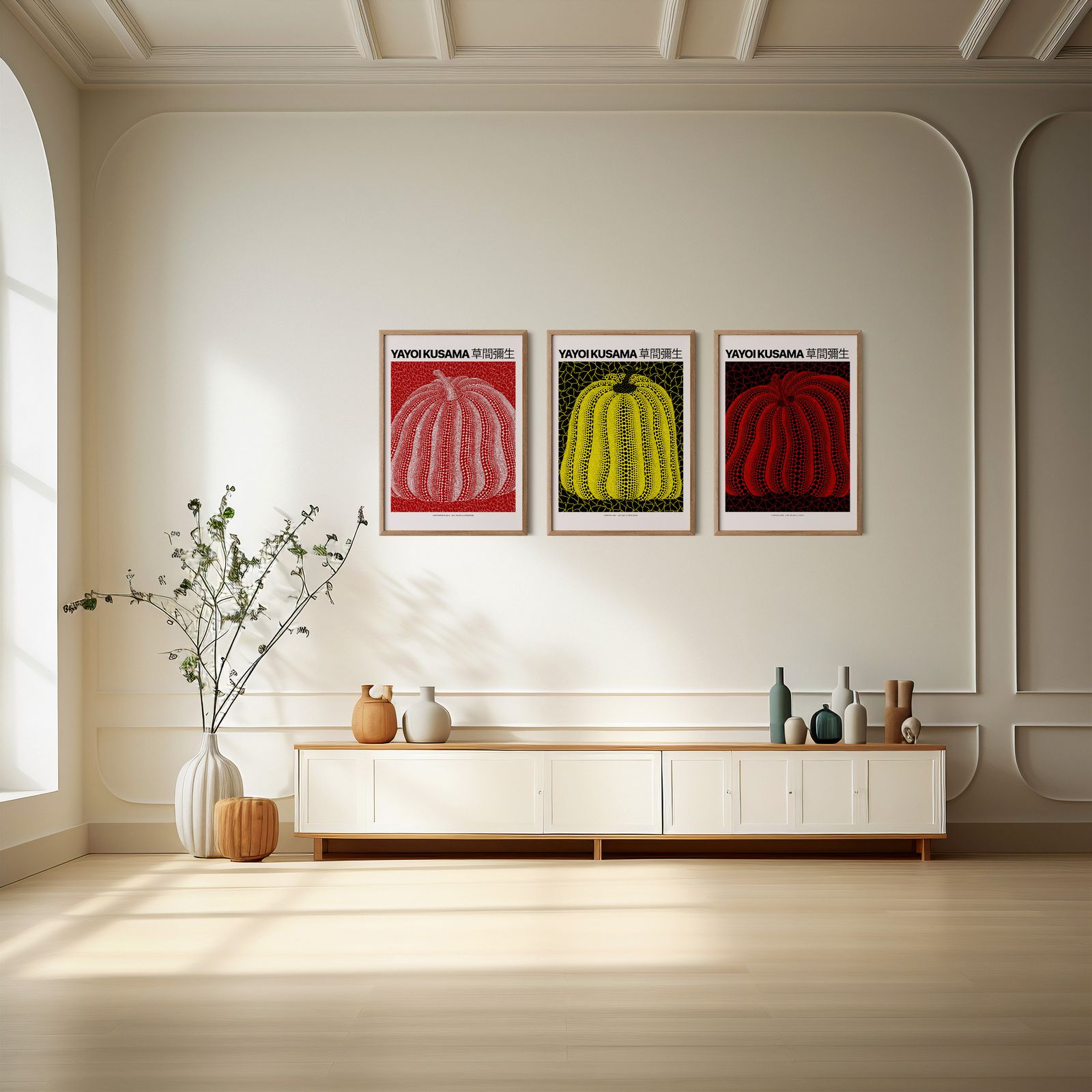 Poster - Yayoi Kusama Kürbiskunst / Set von 3