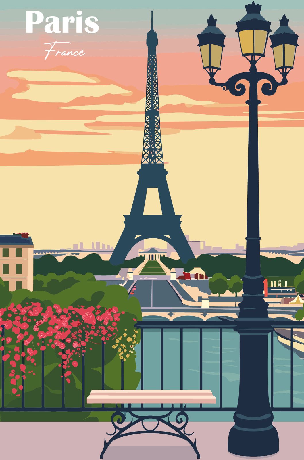 Poster - Aussicht auf Paris Frankreich