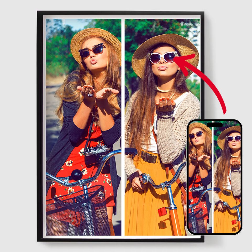 Personalisierte Poster - Laden Sie Ihre eigenen Bilder hoch - 2 Fotos - Vertikal
