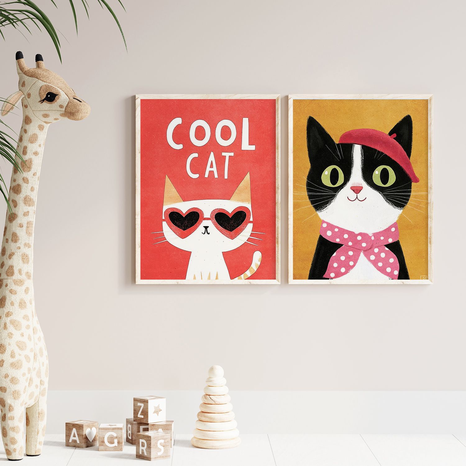 Poster - Coole Katzen / Set von 2