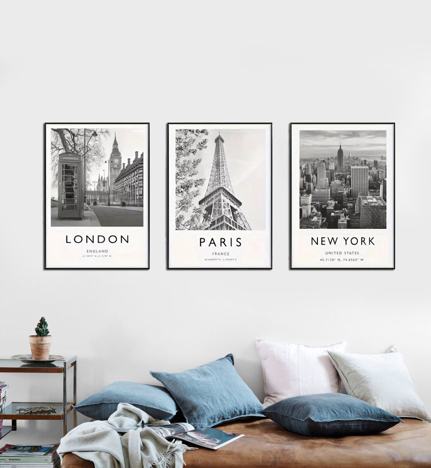 London, Paris, New York Poster Set aus 3