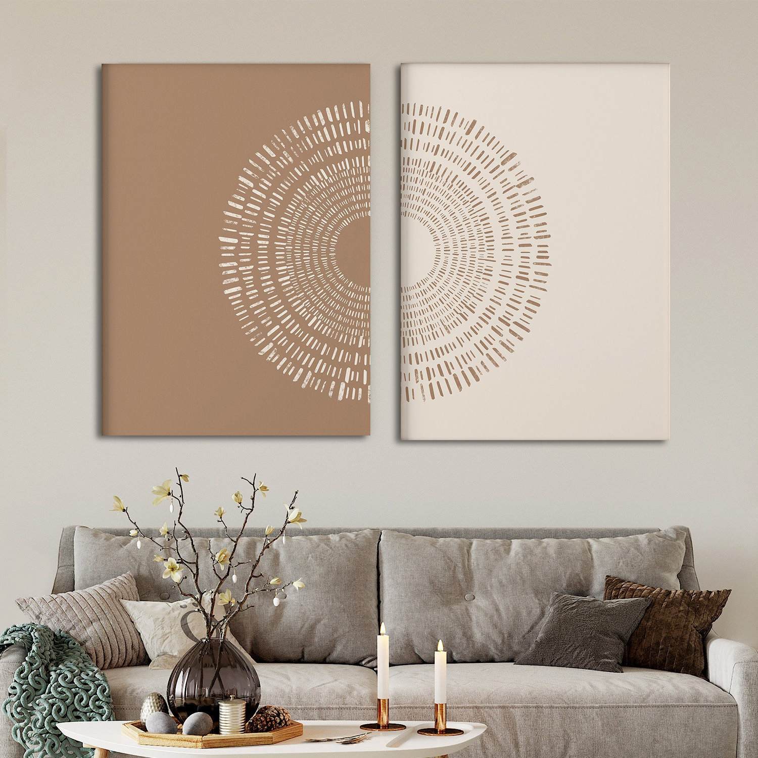 Abstraktes Kreisförmiges Muster Poster-Set von 2