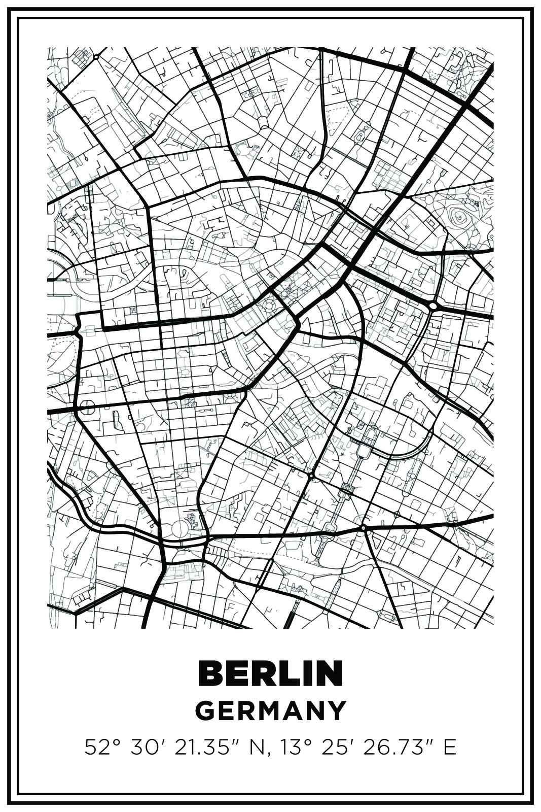 Berlin Kartenposter