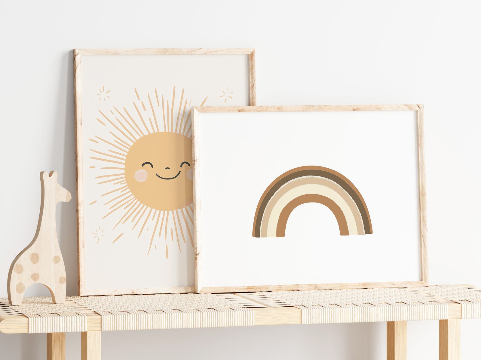 Poster - Glückliche Sonne und Regenbogen / Set von 2
