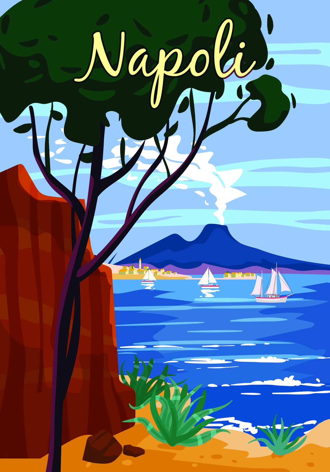 Napoli Malerisches Wandposter
