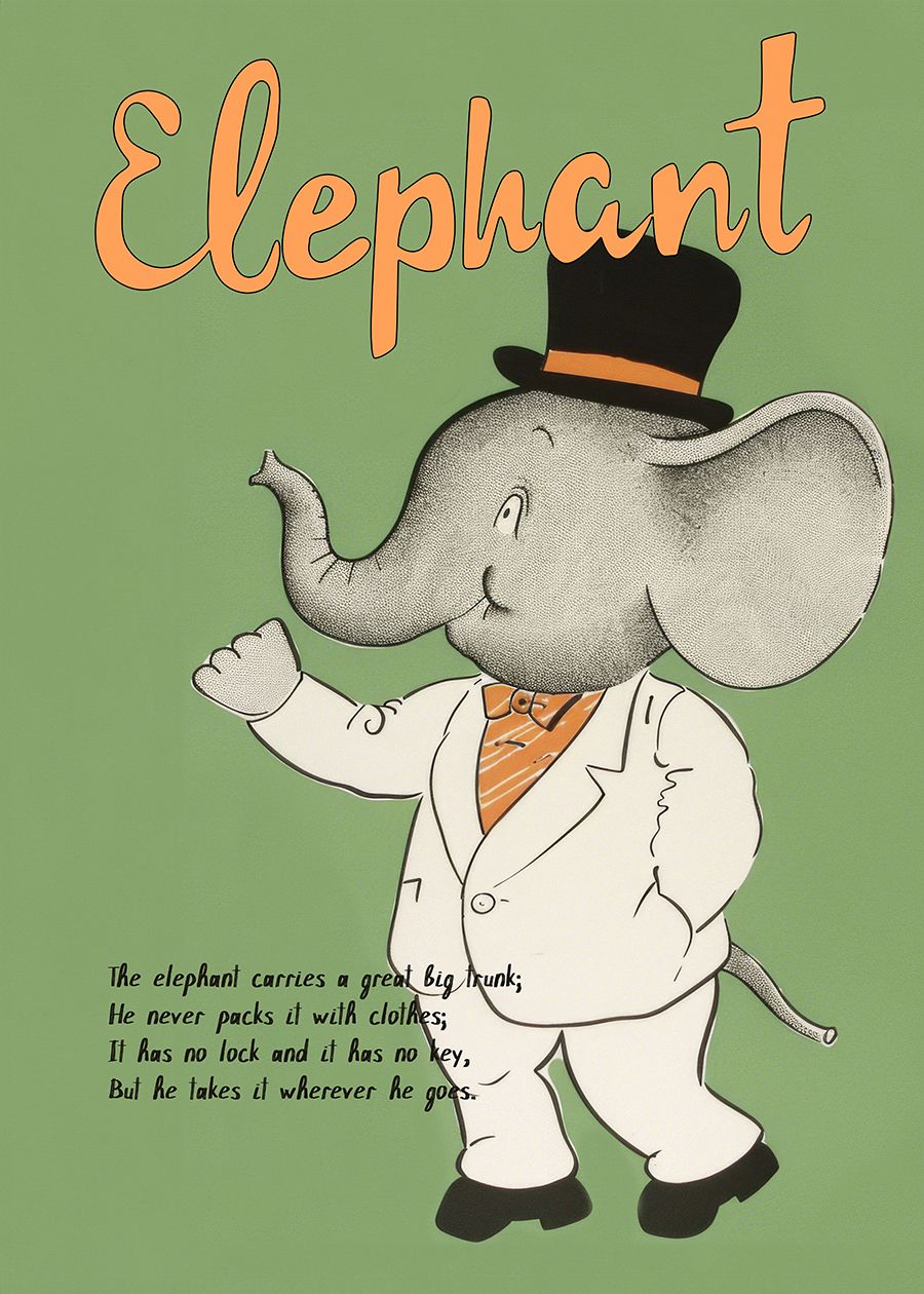 Poster - Elefantenillustration