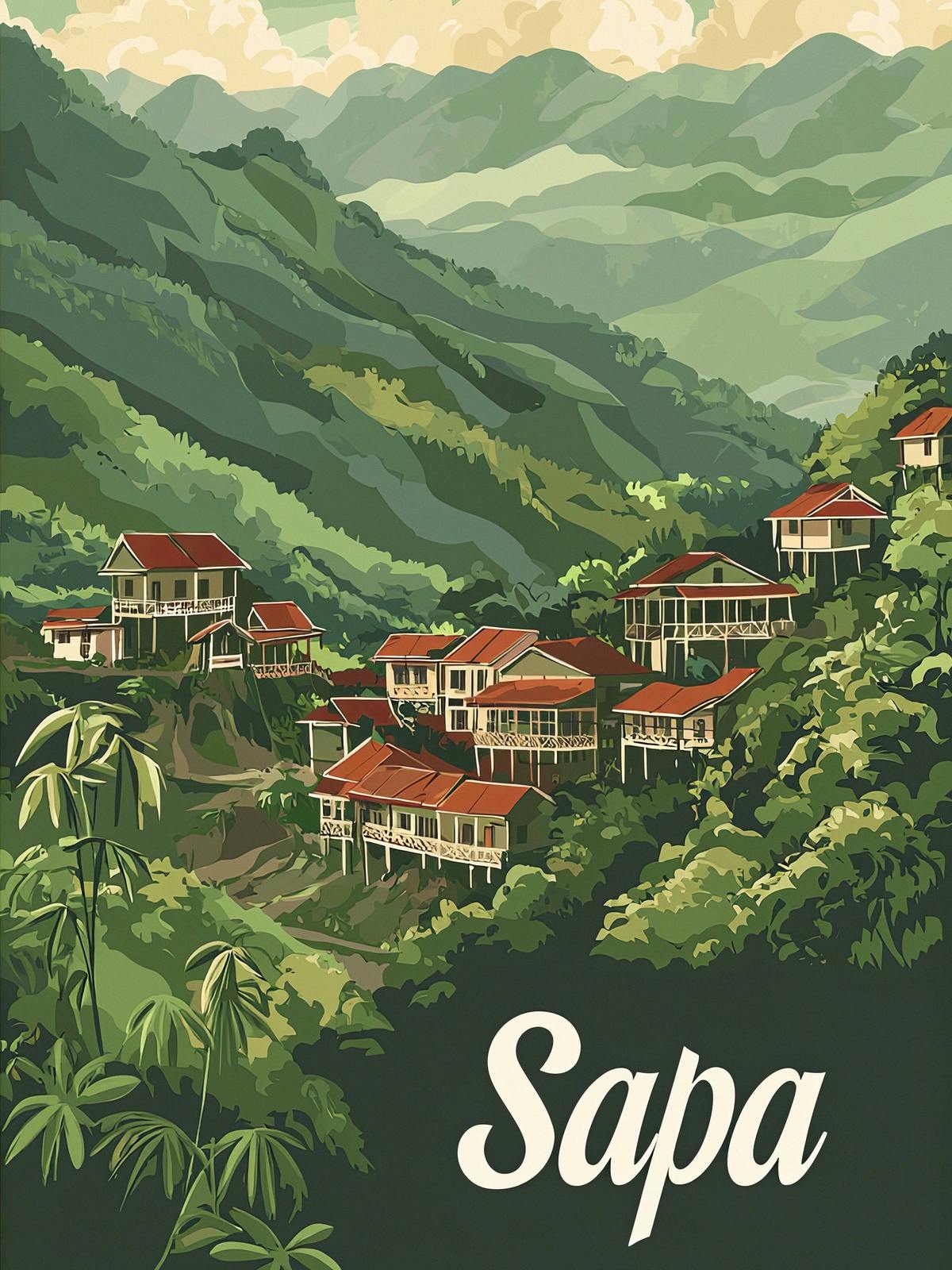 Poster - Sapa Landschaft