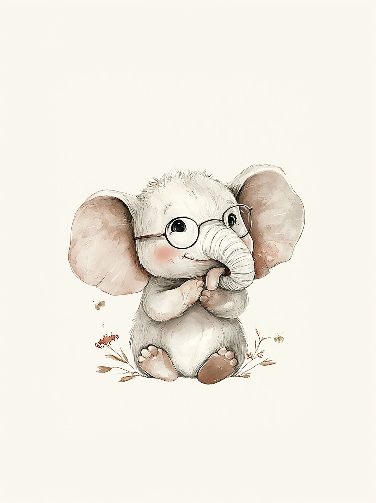 Poster - Süßer Elefant mit Brille