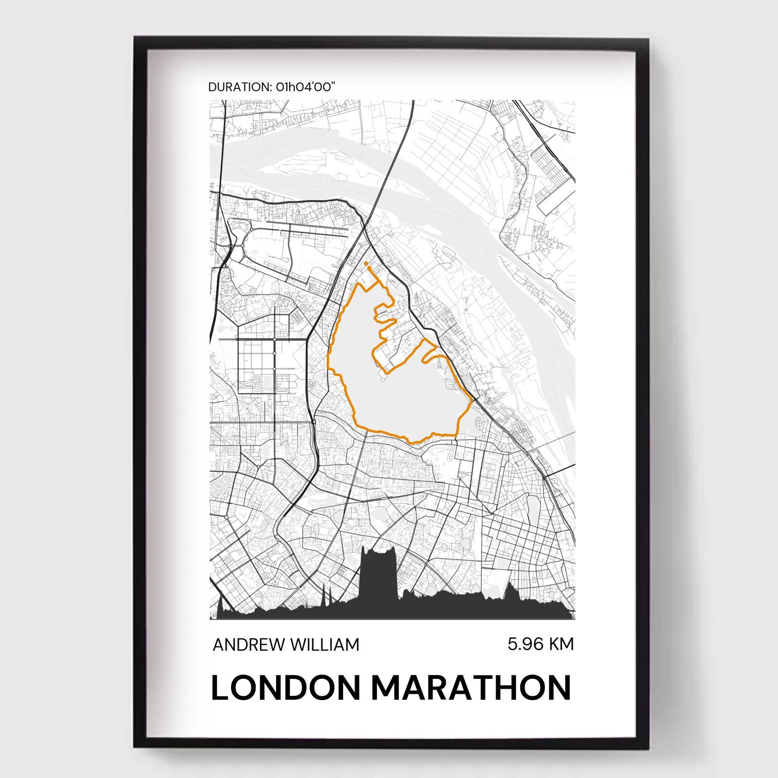 Personalisierte Poster - Marathon Karte