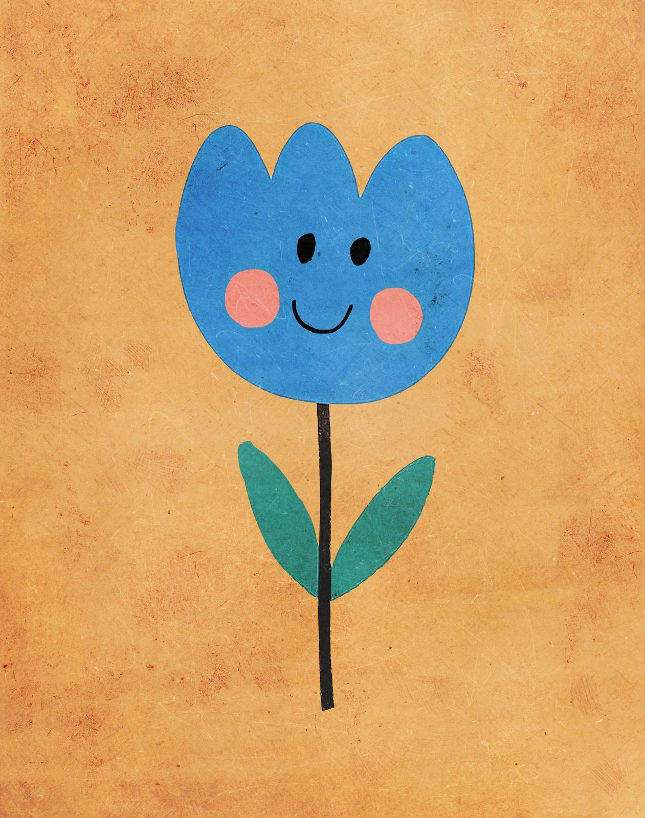 Poster - Lächelnde Blaue Blume
